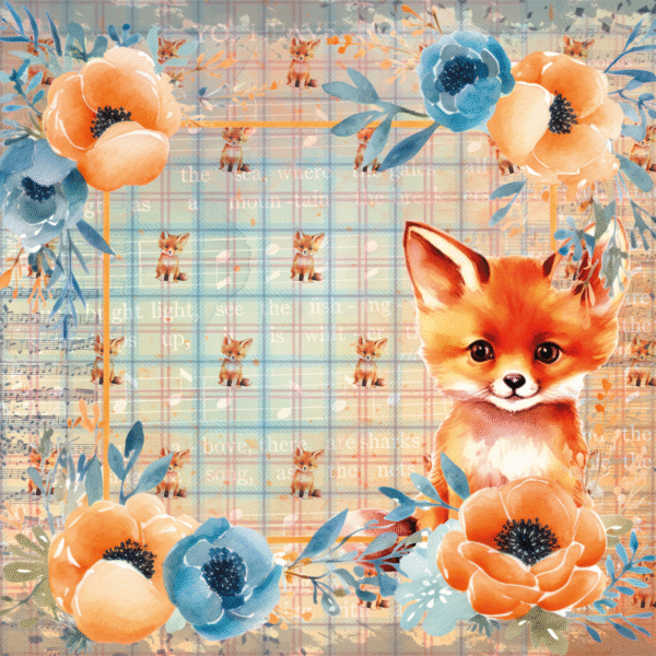 Set de papiers créatifs – Collection «My Little Fox» – Format 21x21 cm – Image 17