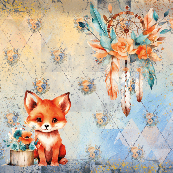 Set de papiers créatifs – Collection «My Little Fox» – Format 21x21 cm – Image 15