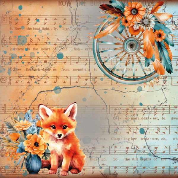 Set de papiers créatifs – Collection «My Little Fox» – Format 21x21 cm – Image 13