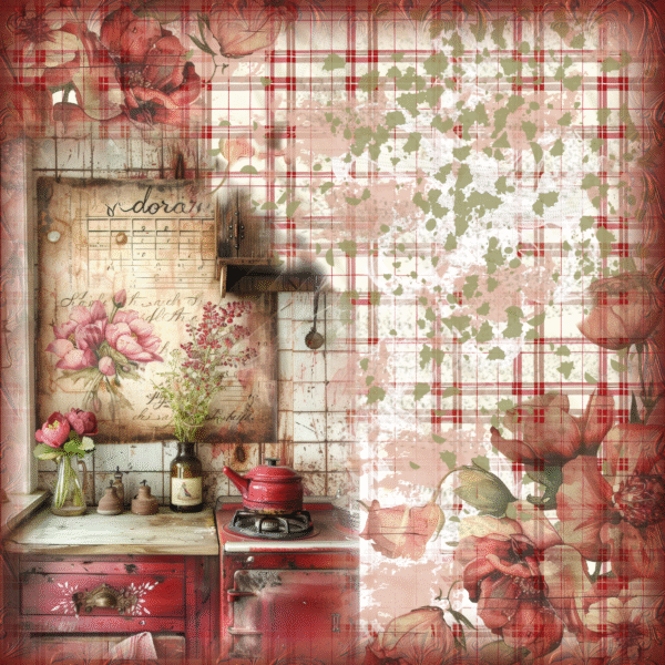 Set de papiers créatifs – Vintage Red – 21 x 21 cm – Image 9