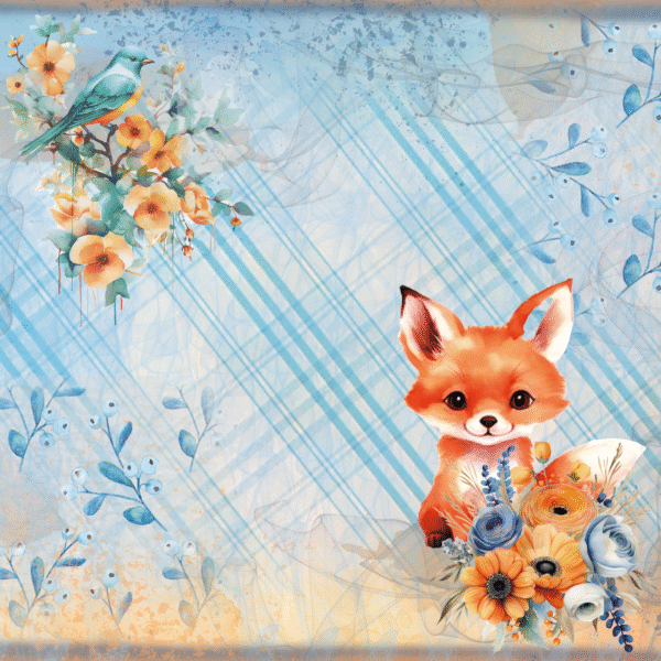 Set de papiers créatifs – Collection «My Little Fox» – Format 21x21 cm – Image 9