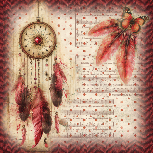 Set de papiers créatifs – Vintage Red – 21 x 21 cm – Image 11
