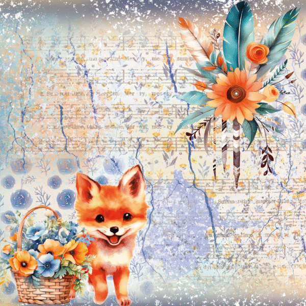 Set de papiers créatifs – Collection «My Little Fox» – Format 21x21 cm – Image 5