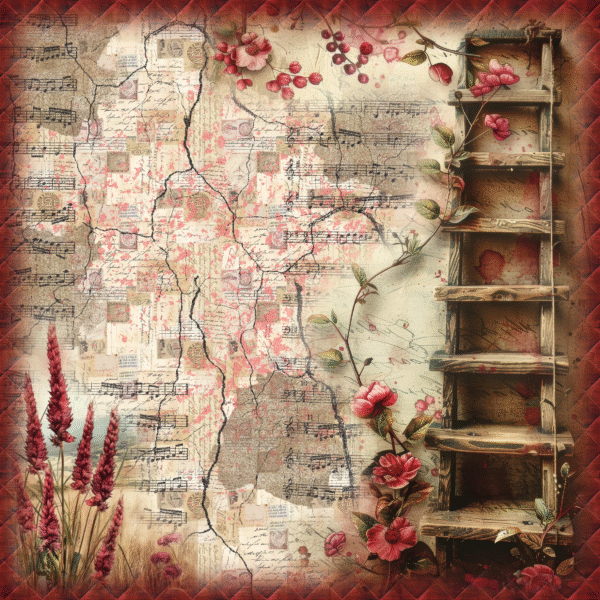 Set de papiers créatifs – Vintage Red – 21 x 21 cm – Image 15