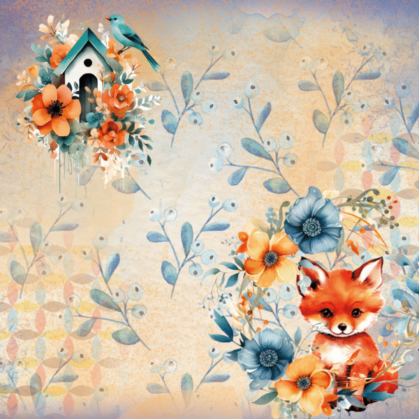 Set de papiers créatifs – Collection «My Little Fox» – Format 21x21 cm – Image 3