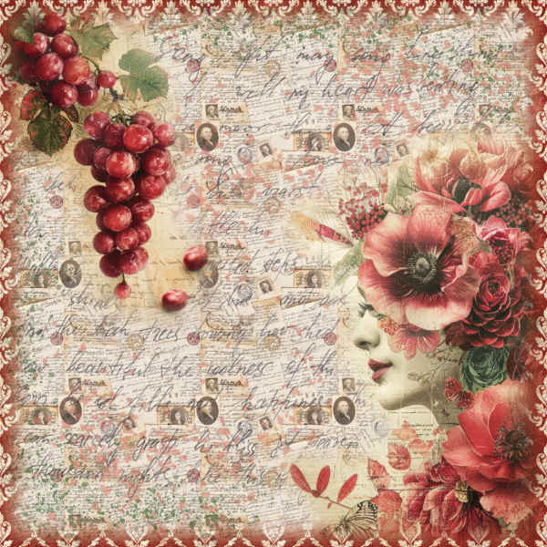 Set de papiers créatifs – Vintage Red – 21 x 21 cm – Image 17