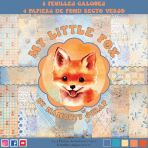 Set de papiers calque – Collection "My Little Fox" – 21 x 21 cm