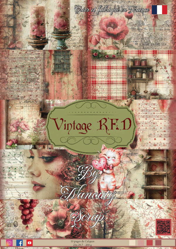 Set de papiers calque – Vintage Red – A4